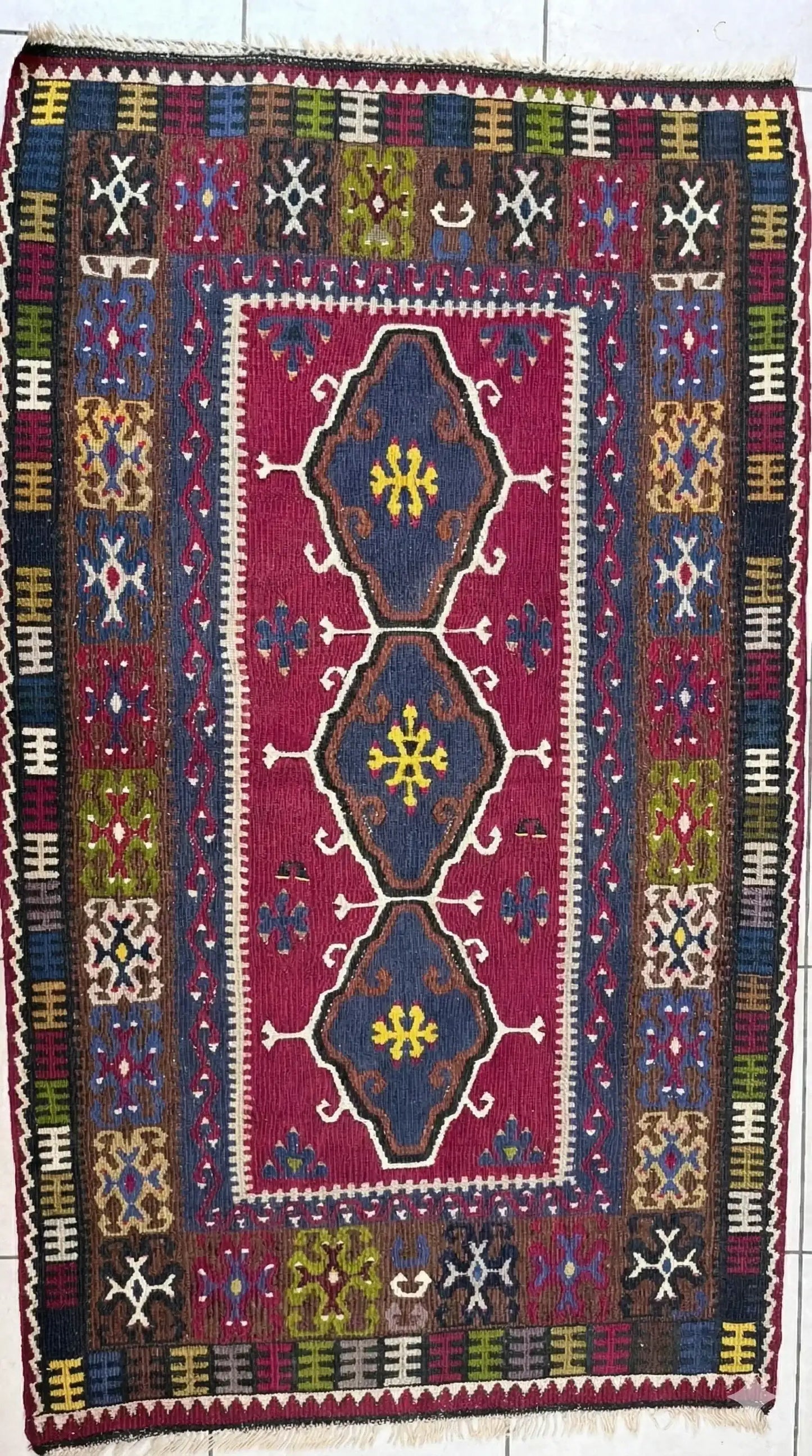 Semi-Antique Tribal Anatolian Kilim |185x110cm - Oriental Rug