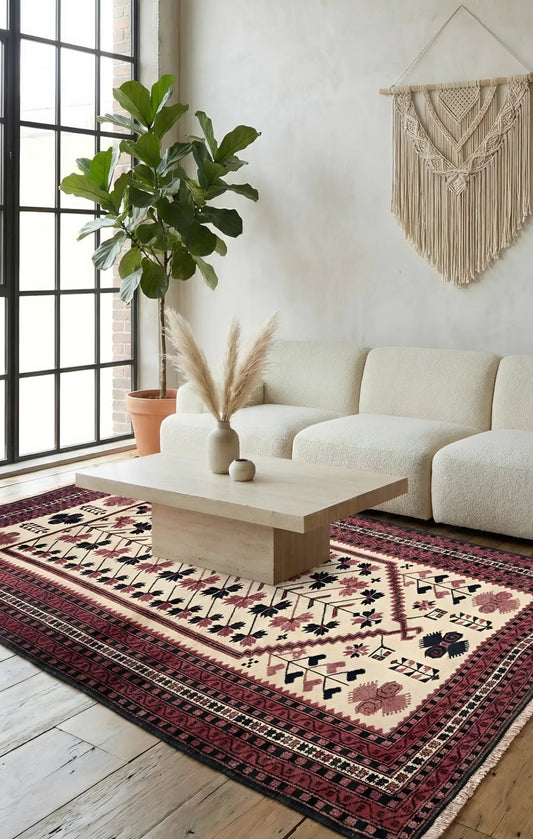 Äkta handknuten matta i ekologisk ull, färgad med naturliga växtfärger. Unik anatolisk kvalitet för ditt hem