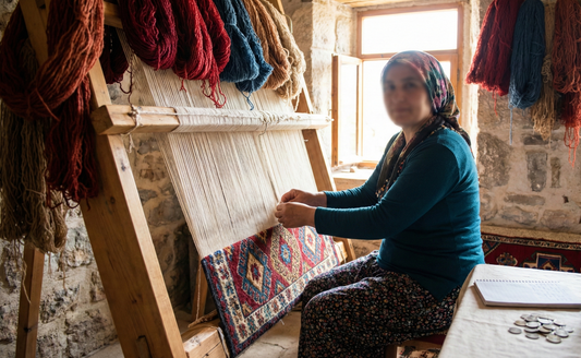 Turkish woman by the loom, woman in power