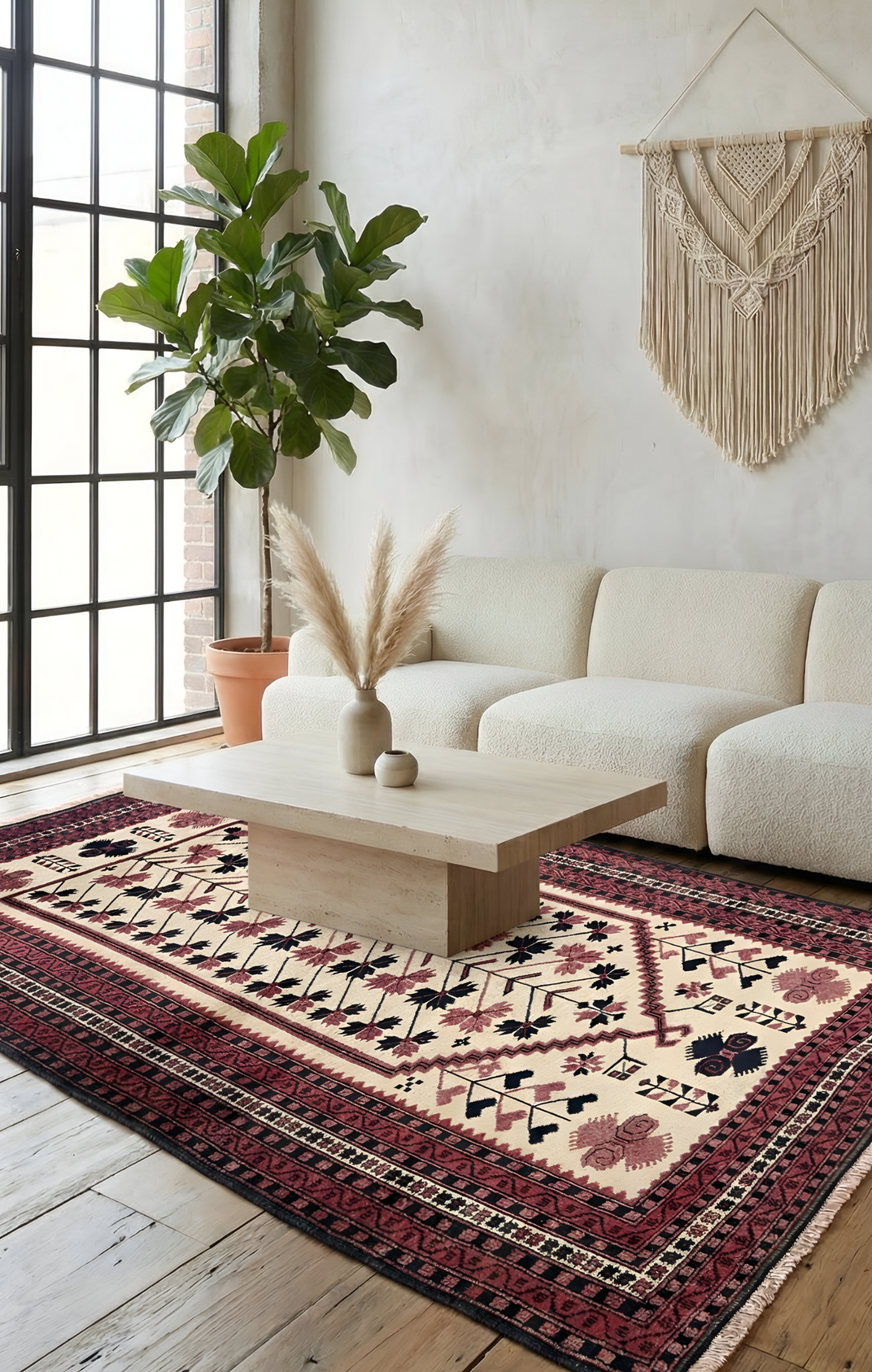 Äkta handknuten matta i ekologisk ull, färgad med naturliga växtfärger. Unik anatolisk kvalitet för ditt hem