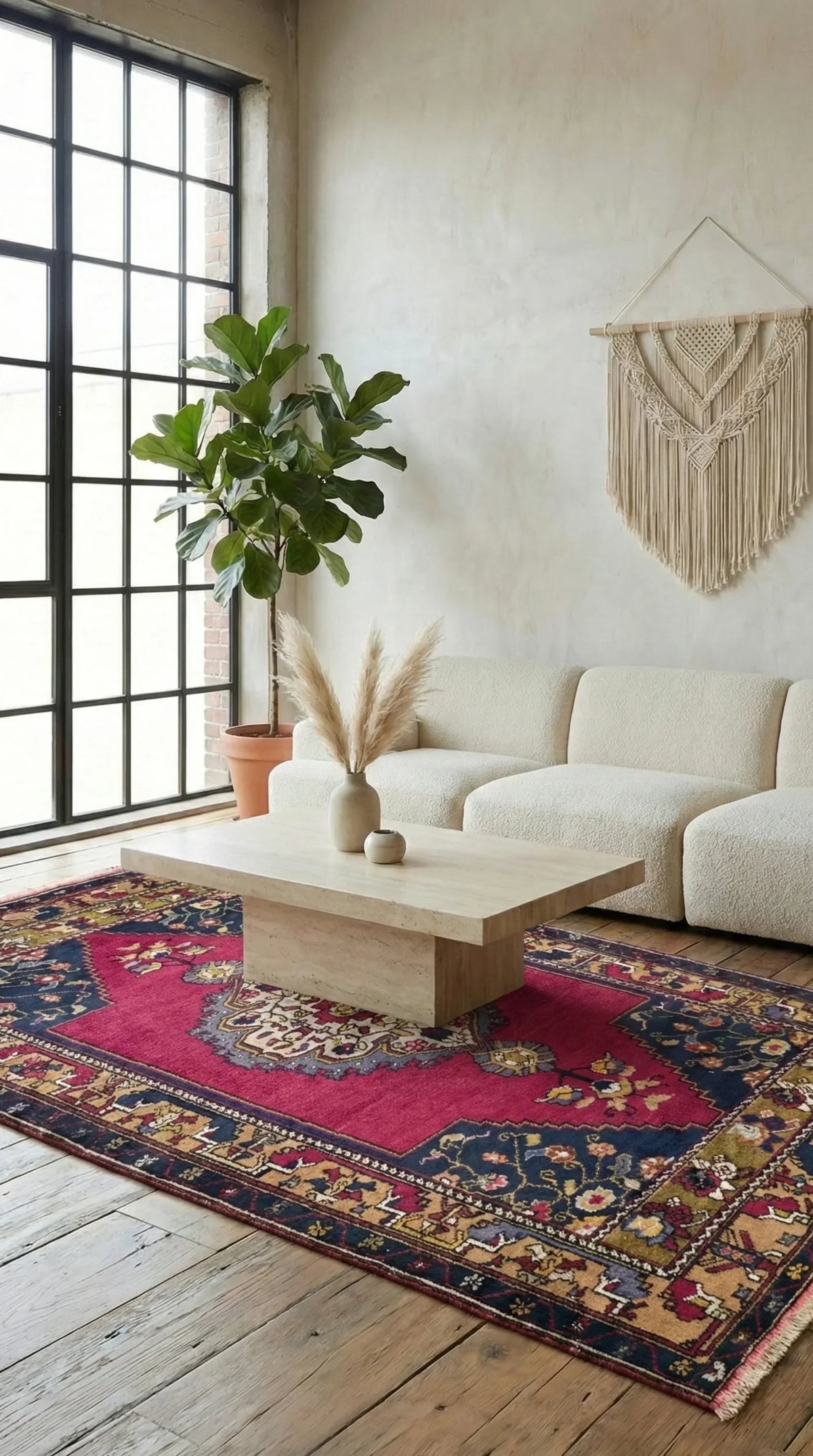 Yahyali Hand-Knotted Vintage Turkish Rug |200x105cm – The Woven